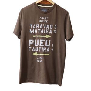 L.O.G.G Brown Vintage Short Sleeve Tee with Graphic Design Medium